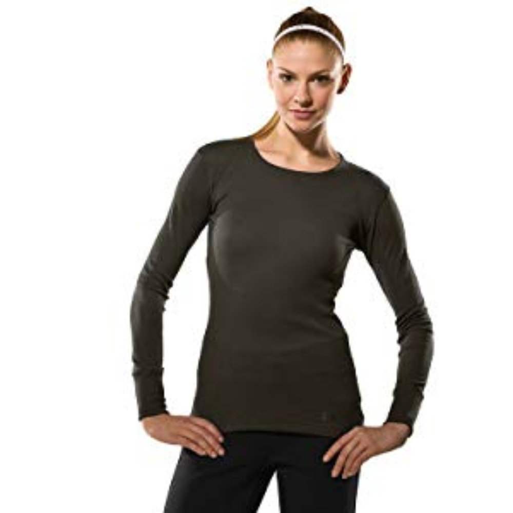 Women's Waffle Longsleeve Crew Neck Tops